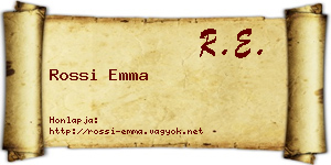 Rossi Emma névjegykártya